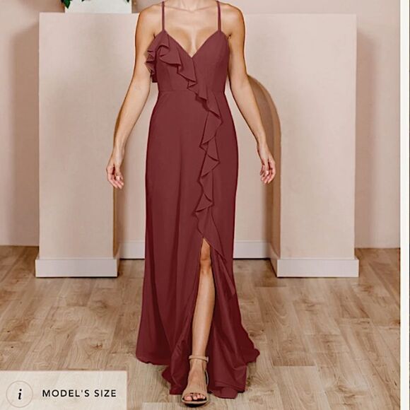 Revelry New Paloma Chiffon Maxi Dress Bridesmaid Wedding Party Formal Evening - Picture 2 of 16